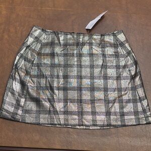 Urban Outfitters Metallic Plaid Mini Skirt